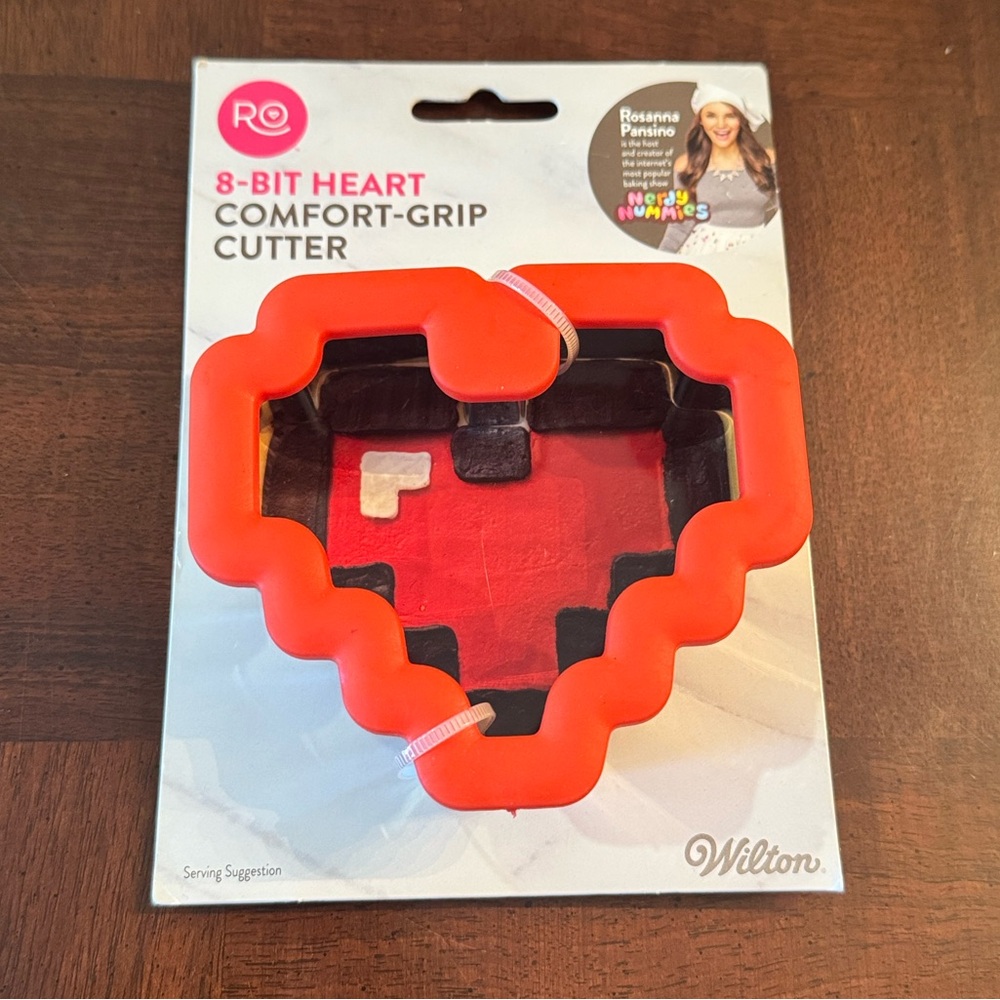 Wilton 8 Bit Heart Comfort Grip Cookie Bakery Cutter Rosanna Pansino